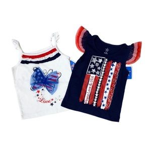 Set of Red, White & Blue Patriotic Baby Tank Tops